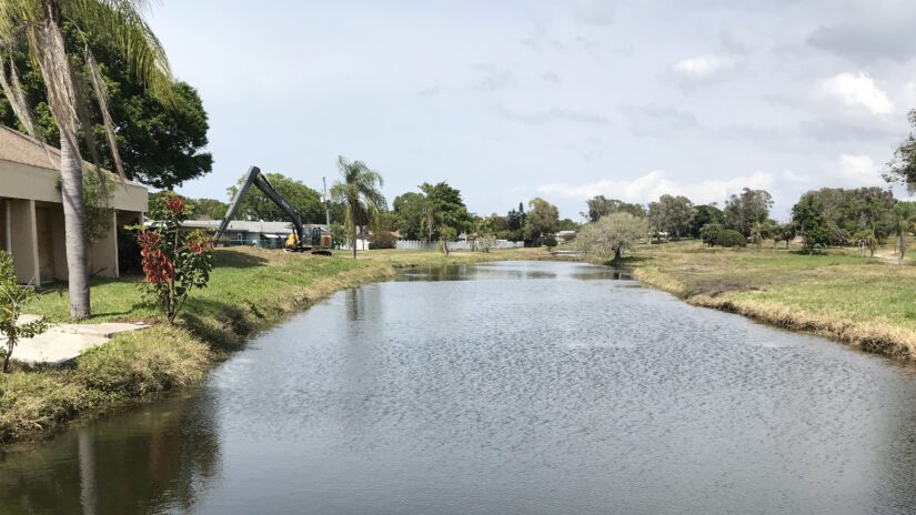 heavy equipment works on the Baypointe Stormwater project