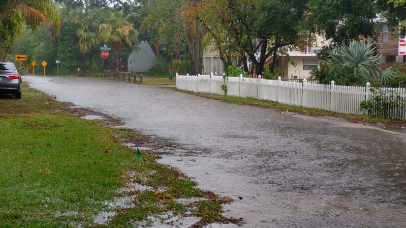 flooded road in Crystal Beach are of Pinellas County