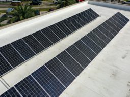 Photo of solar panels on the rooftop of Pinellas County's Central Energy Plant
