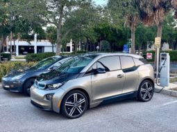 Electric vehicles at a charging station