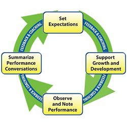 Set Expectations, Support Growth and Development, Observe and Note Performance, Summarize Performance Conversations, ongoing feedback and coaching
