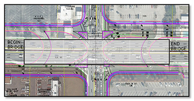 Single Point Urban Interchange (SPUI): includes construction of a bridge that carries Gulf to Bay Boulevard over Belcher Road