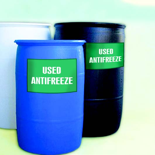 plastic used antifreeze containers
