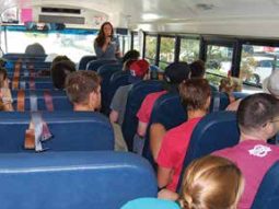 Tour Guide giving a tour of the Solid Waste Disposal Complex