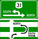 Median U-turn sample sign