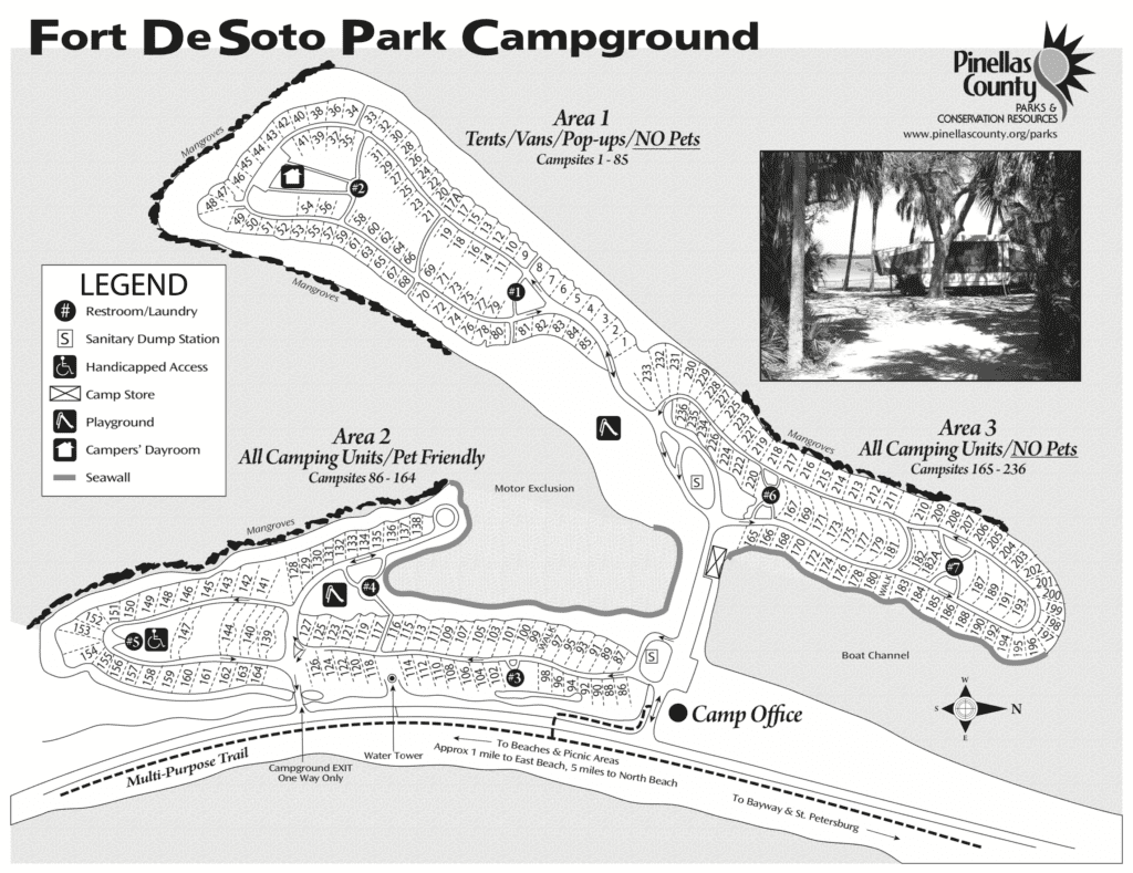 Ft De Soto Camping map