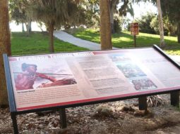 Tocobaga Temple mound sign at Philippe Park