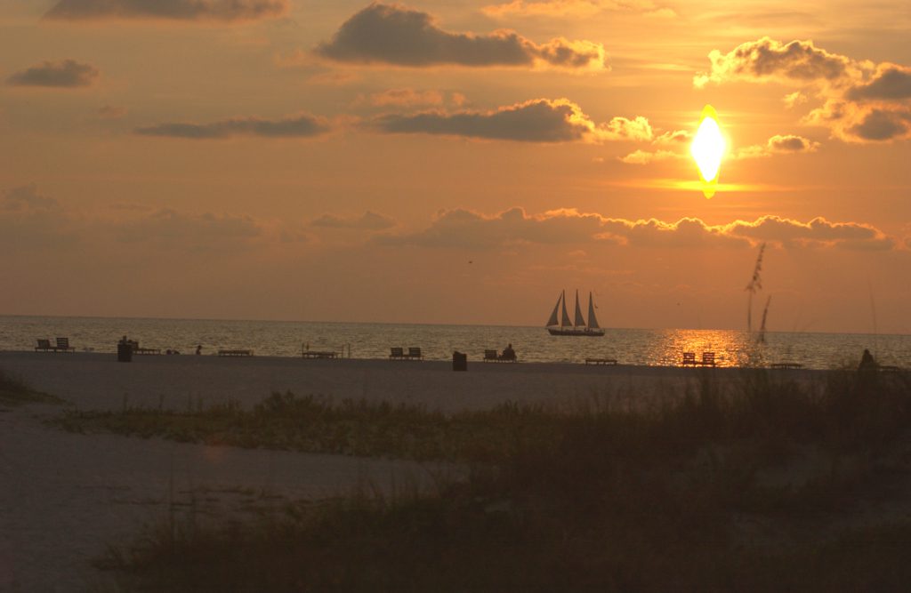 A breathtaking sunset at Sand Key Beach