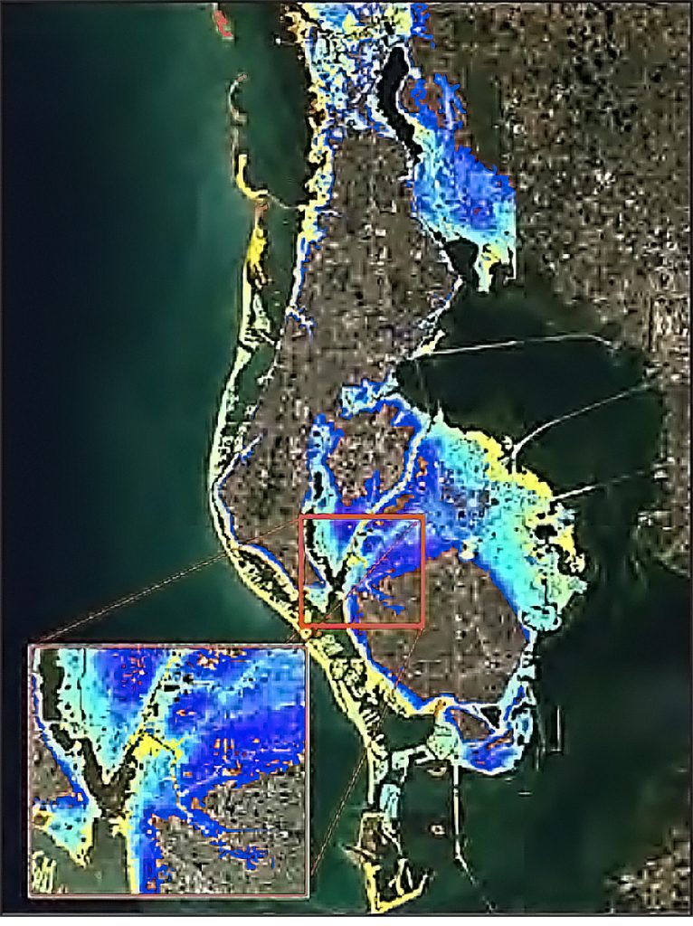 Pinellas County's flood maps of a sea-level rise scenario, to assess the county’s vulnerability to rising seas.