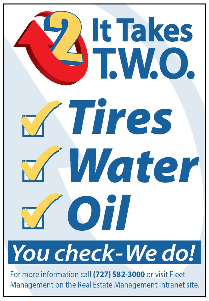 it takes TWO graphic. Tires, Water and Oil