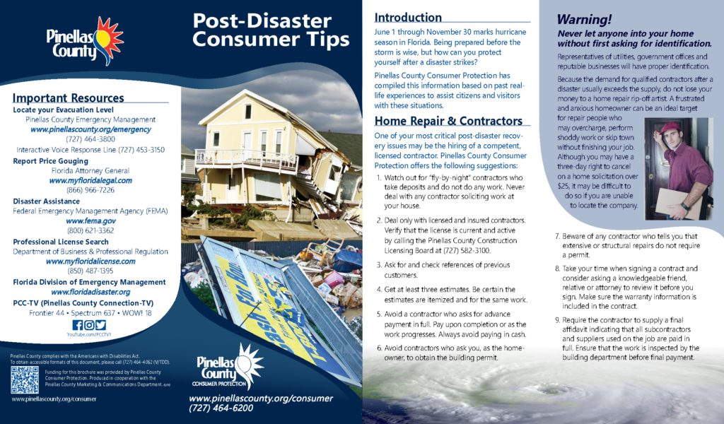 Post Disaster Consumer tips cover