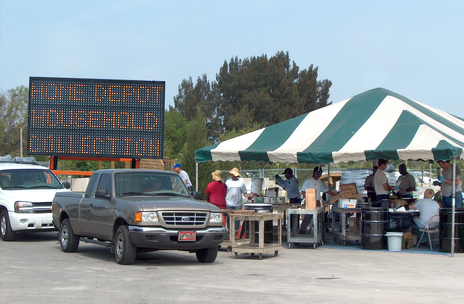 Solid Waste Mobile collection event at a local HomeDepot store.