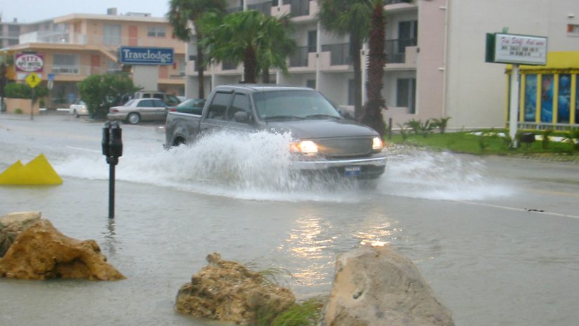 Hurricane Frances flooding on Clearwater Beach