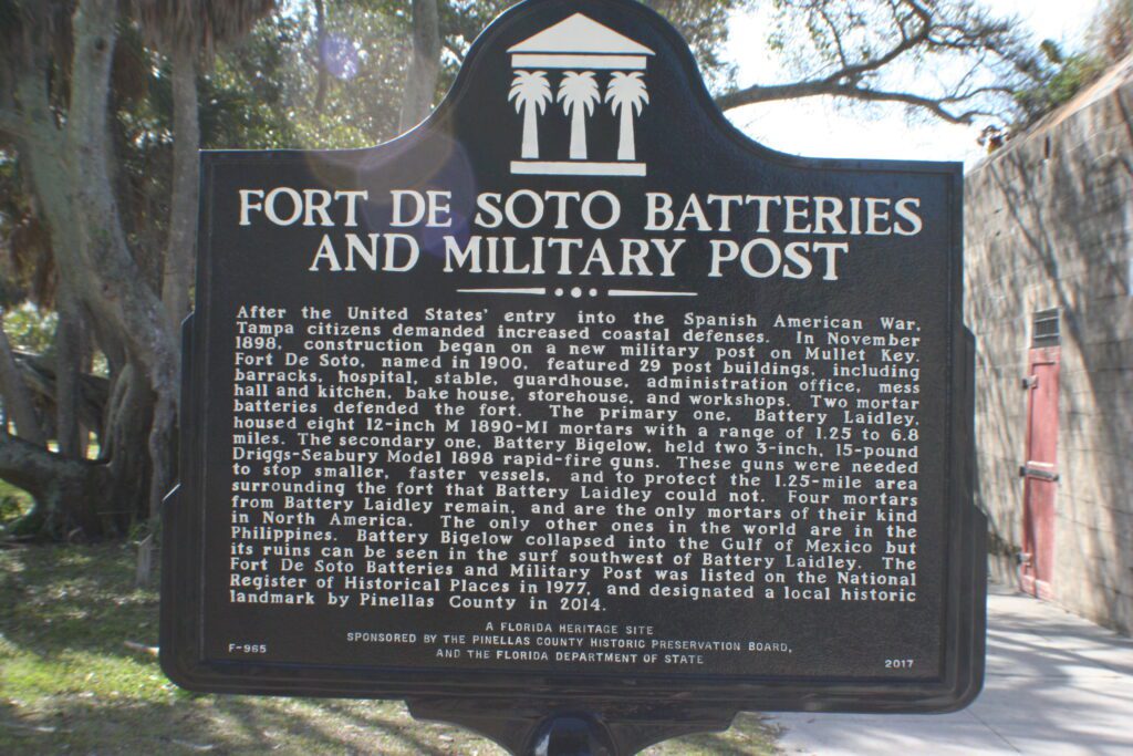 History sign at Ft De Soto