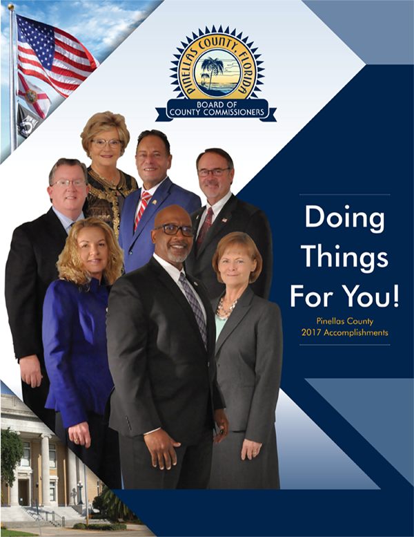 2017 Accomplishments Report cover featuring Pinellas County Commissions