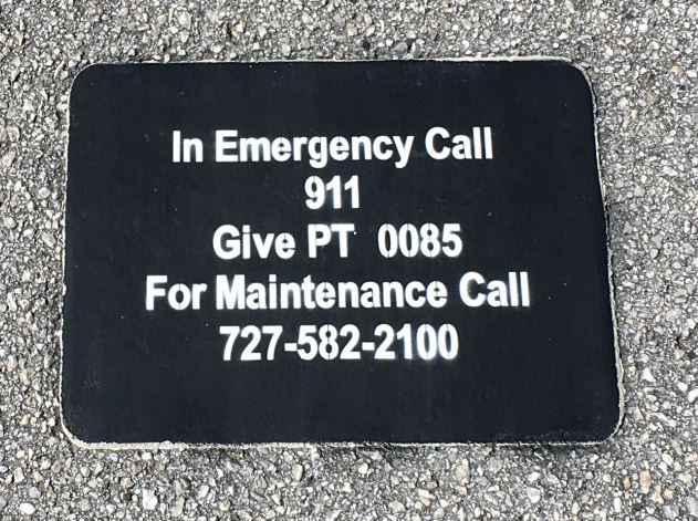 emergency information on the Pinellas Trail