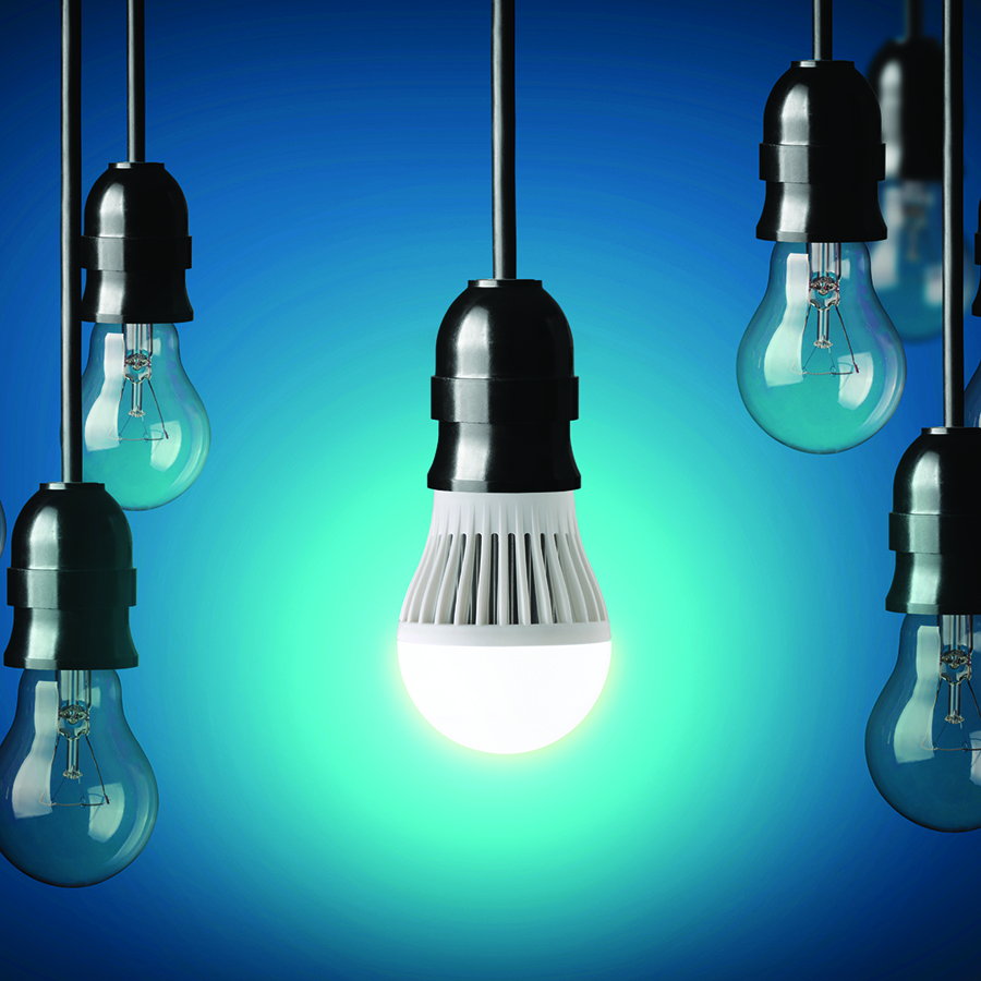 LED bulb and simple light bulbs