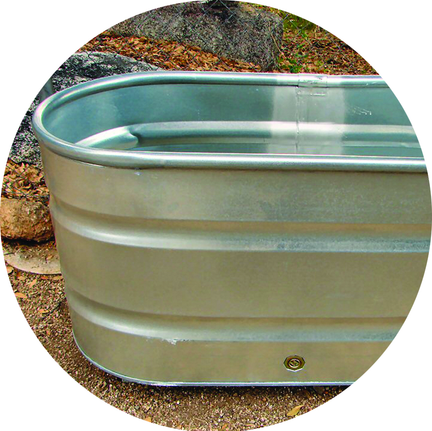 metal tub with drain plug