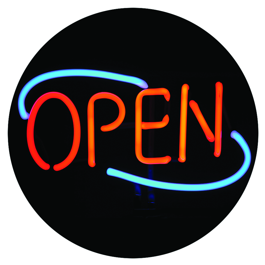 neon OPEN sign