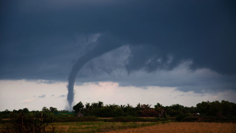 "Tornado on the plains at Ben Tre province, Vietnam"