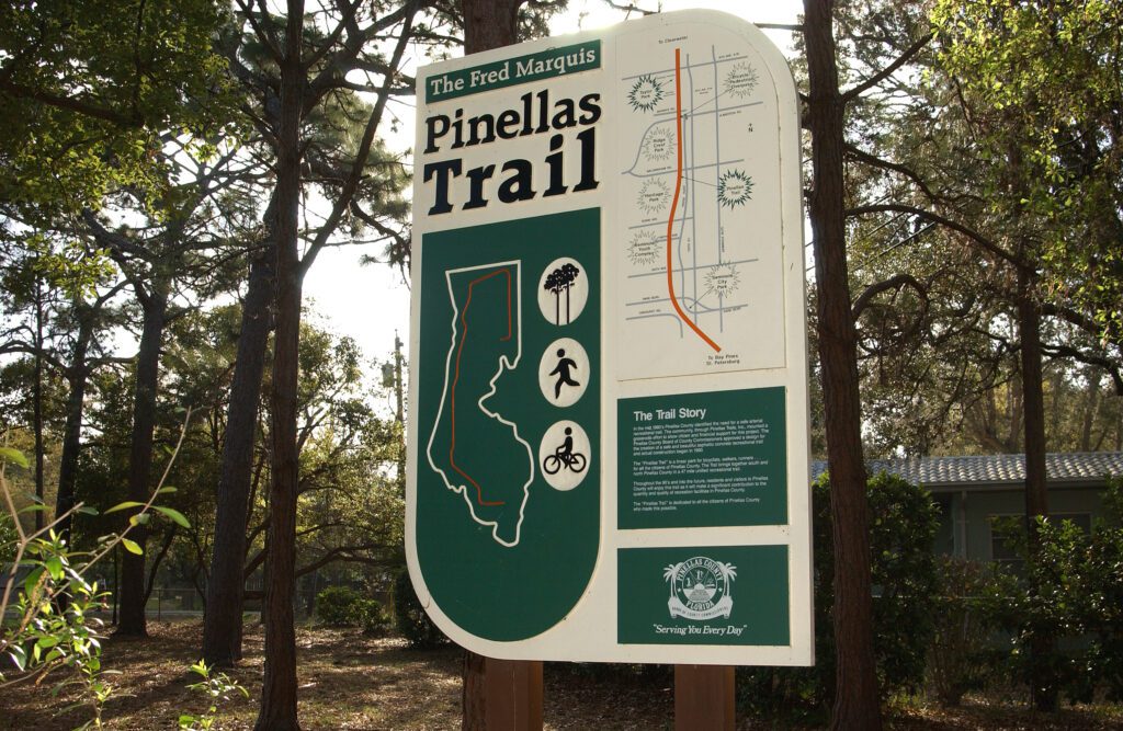 Pinellas Trail sign with map