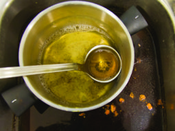 cooking oil in a pan