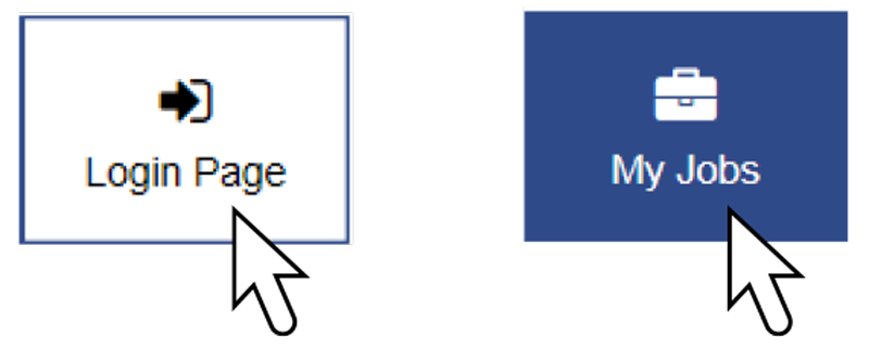 Login page and My Jobs boxes screenshot