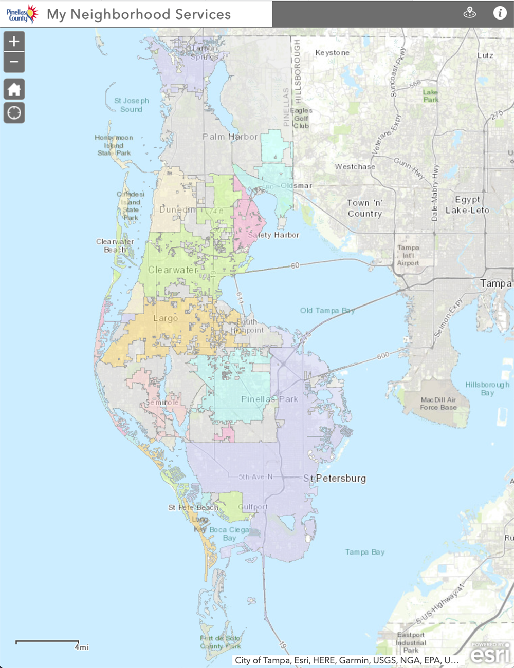 map of neighborhood service areas