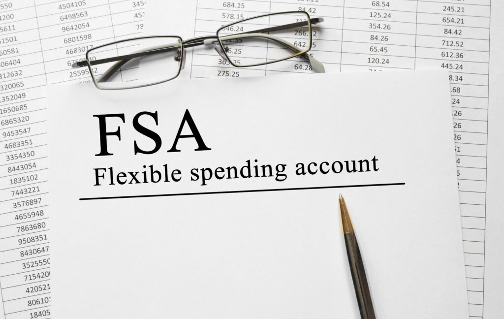 Paper with Flexible Spending Account FSA on a table