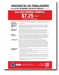 Minimum wage federal Spanish poster