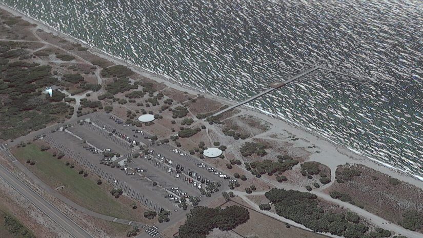 Satellite view of the previous Bay Pier