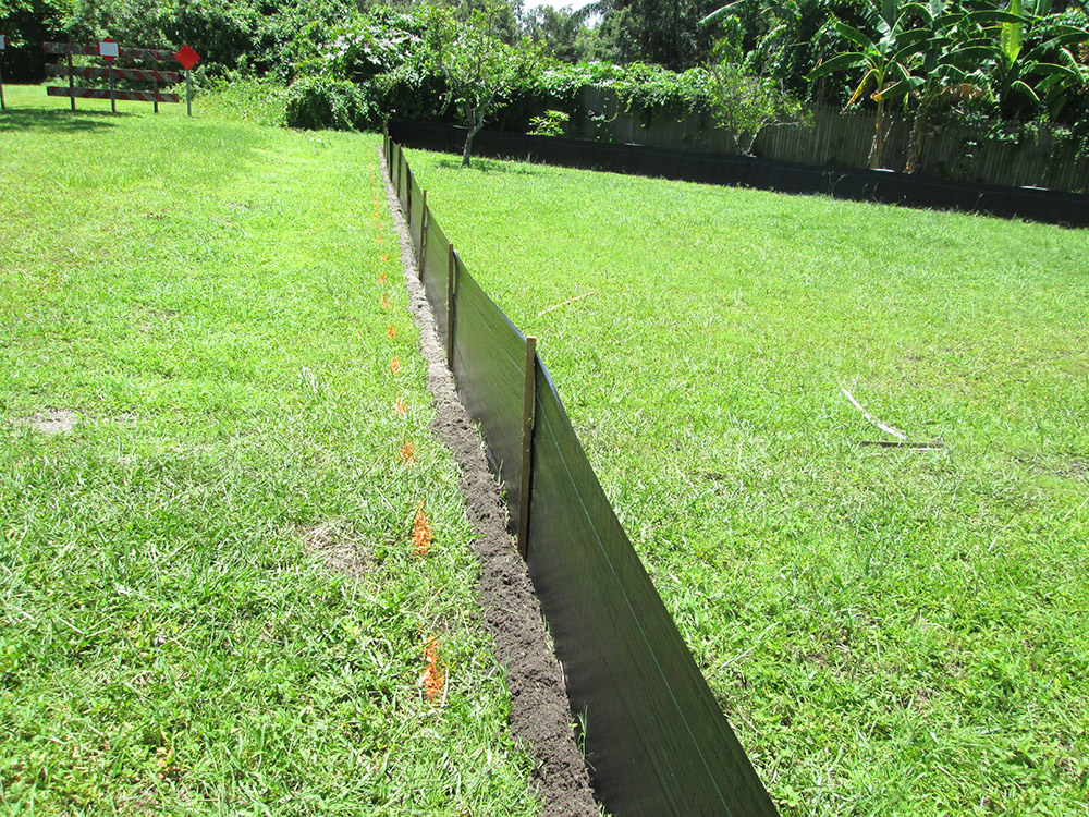 properly installed silt fencing