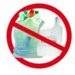 Image of plastic shopping bags with an X through them as they are not accepted in mixed recycling programs in Pinellas County.
