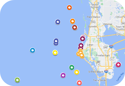 Artificial Reef GPS Coordinates - Pinellas County