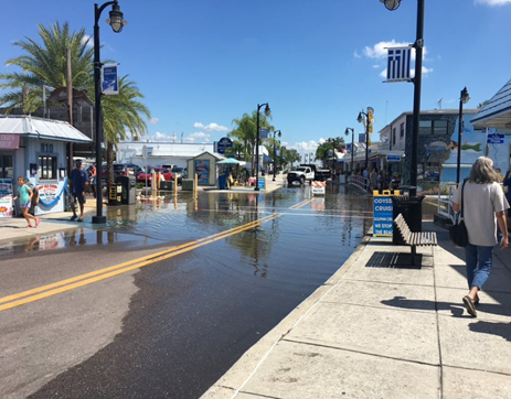 Flooded coastal street