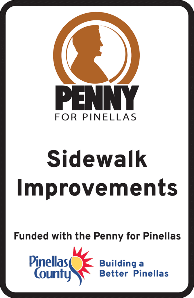 Penny for Pinellas project funding sign with 2 lines of text.
