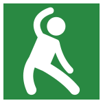 Friday Stretch logo of figure stretching arm over head