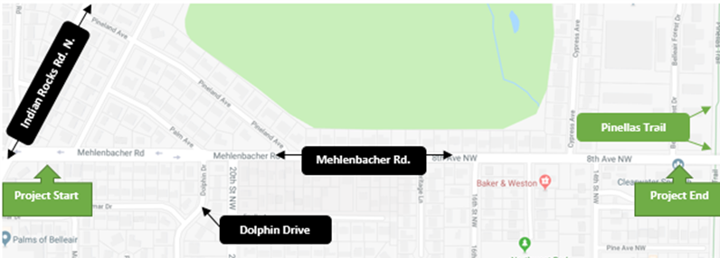 Mehlenbacher Road Sidewalk Improvements Project Area Map