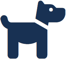 Navy blue dog icon