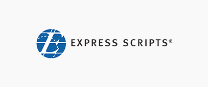 Express Scripts logo on grey background