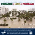 Graphic of the cover of the Hurricane Guide in Spanish.
