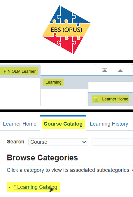 OPUS Learning Catalog screenshots