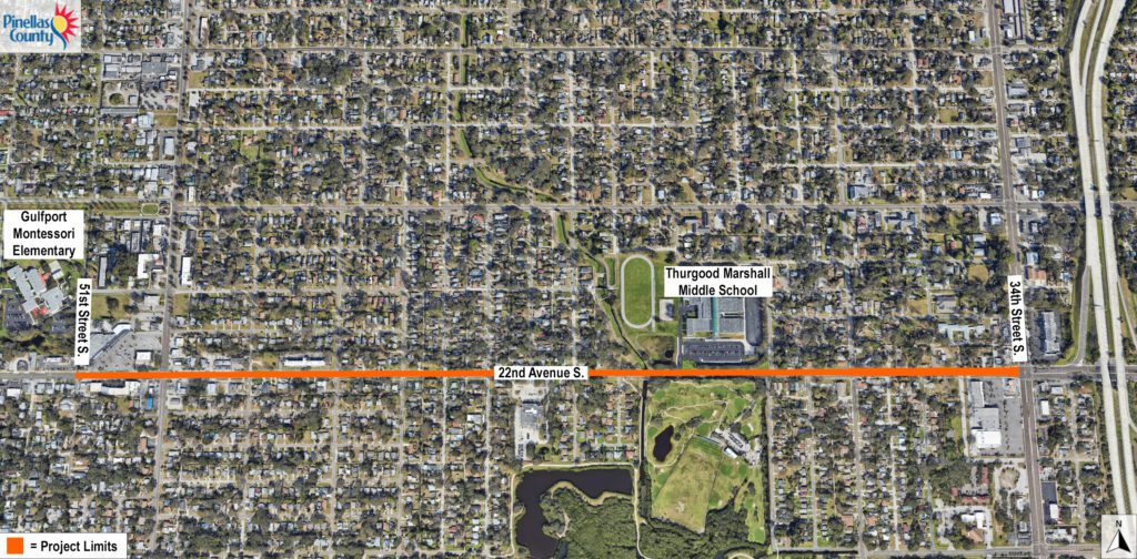 Map of the project area along 22nd avenue south
