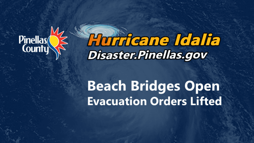 Hurricane Idalia Disaster.Pinellas.gov Beach Bridges Open Evacuation Orders Lifted