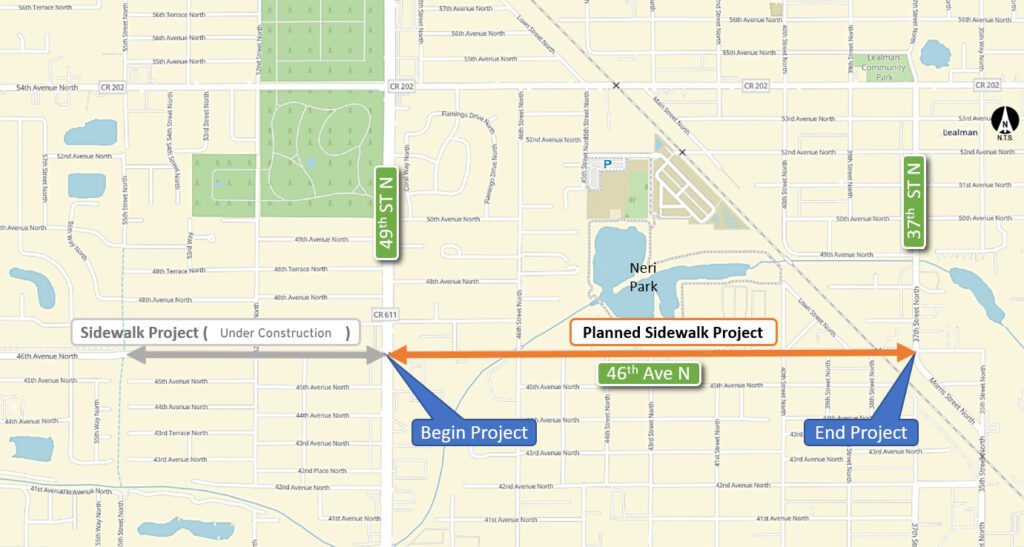 46th avenue N sidewalk project map 