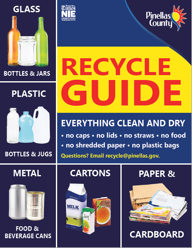 Image of downloadable flyer depicting what should be placed into your recycling bin