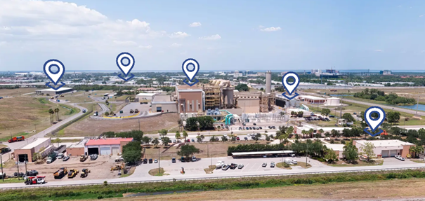 Image of the Pinellas County Solid Waste Disposal Complex (SWDC) from the top of the Bridgeway Acres Landfill, as shown on the homepage of the virtual tour.