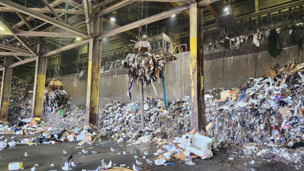 The Waste-to-Energy Facility tipping floor. 
