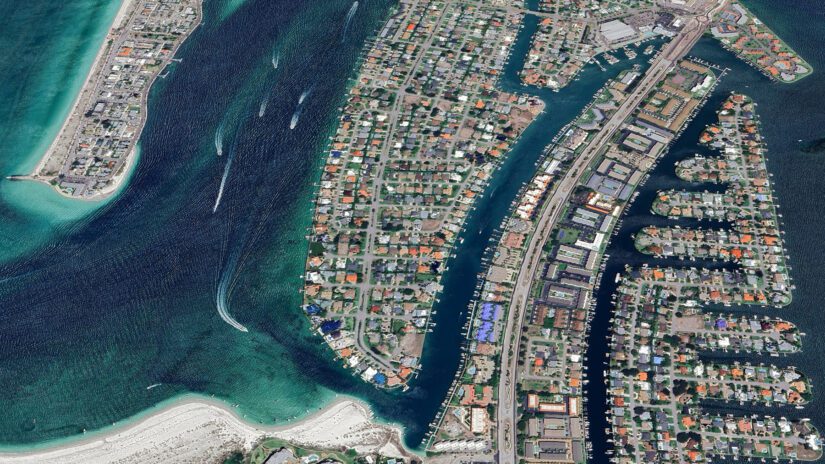 Aerial view of Grand Canal/Dents Channel