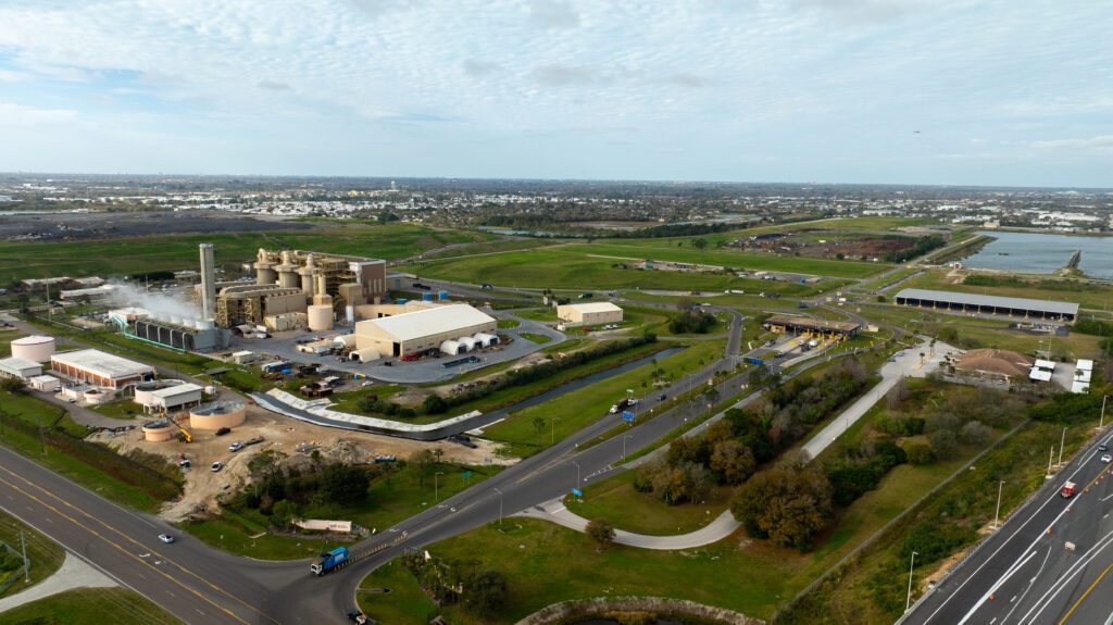 Aerial image of the Pinellas County Solid Waste Disposal Complex. 